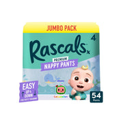 Rascals Cocomelon Edition Training Diaper Pants, Jumbo Pack, Size 4, 10-15 kg, 54 Count