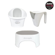 White Toddler Bath+JUG+Step Stool Bundle