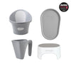 Pebble Grey Baby Bath+JUG+Squishy+Step Stool Bundle