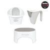 White Baby Bath+JUG+Step Stool Bundle